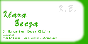 klara becza business card